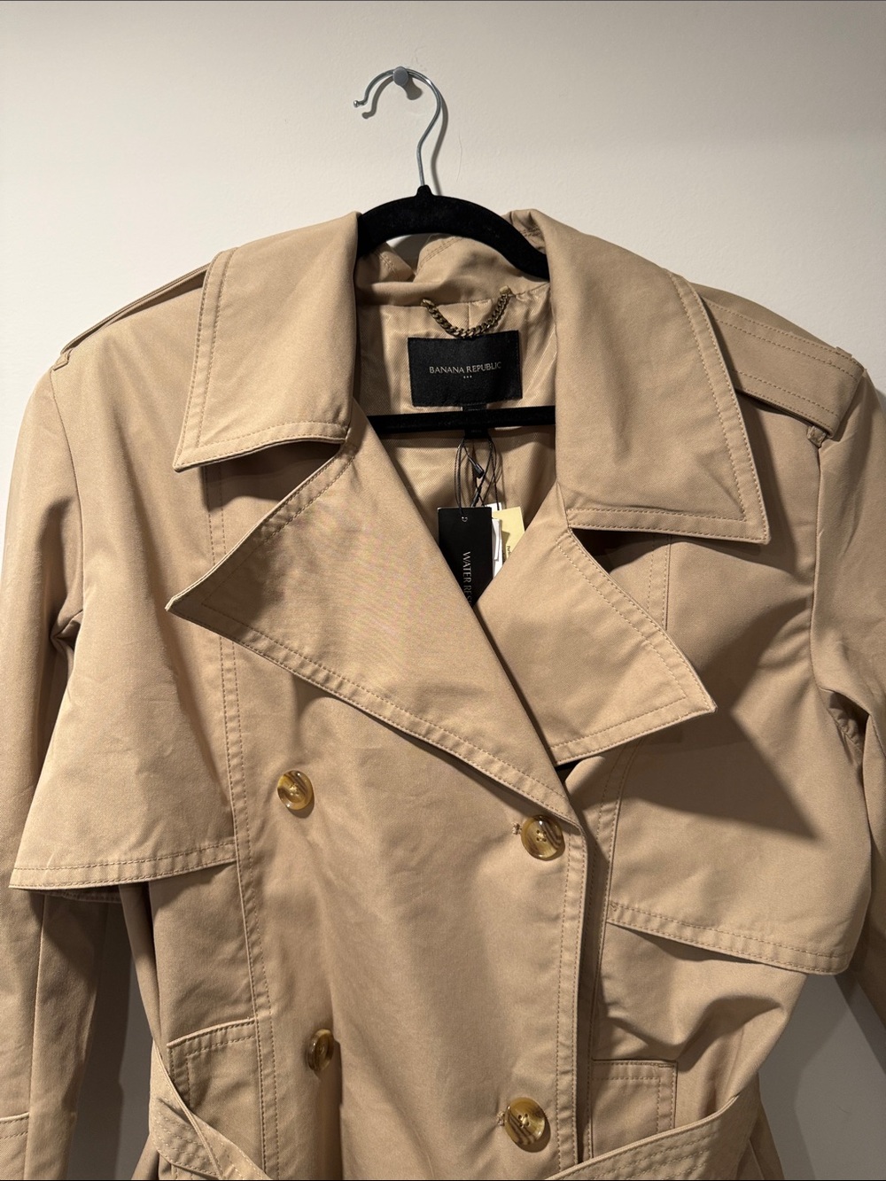 Banana Republic Khaki Double-Breasted Trench Coat NWT